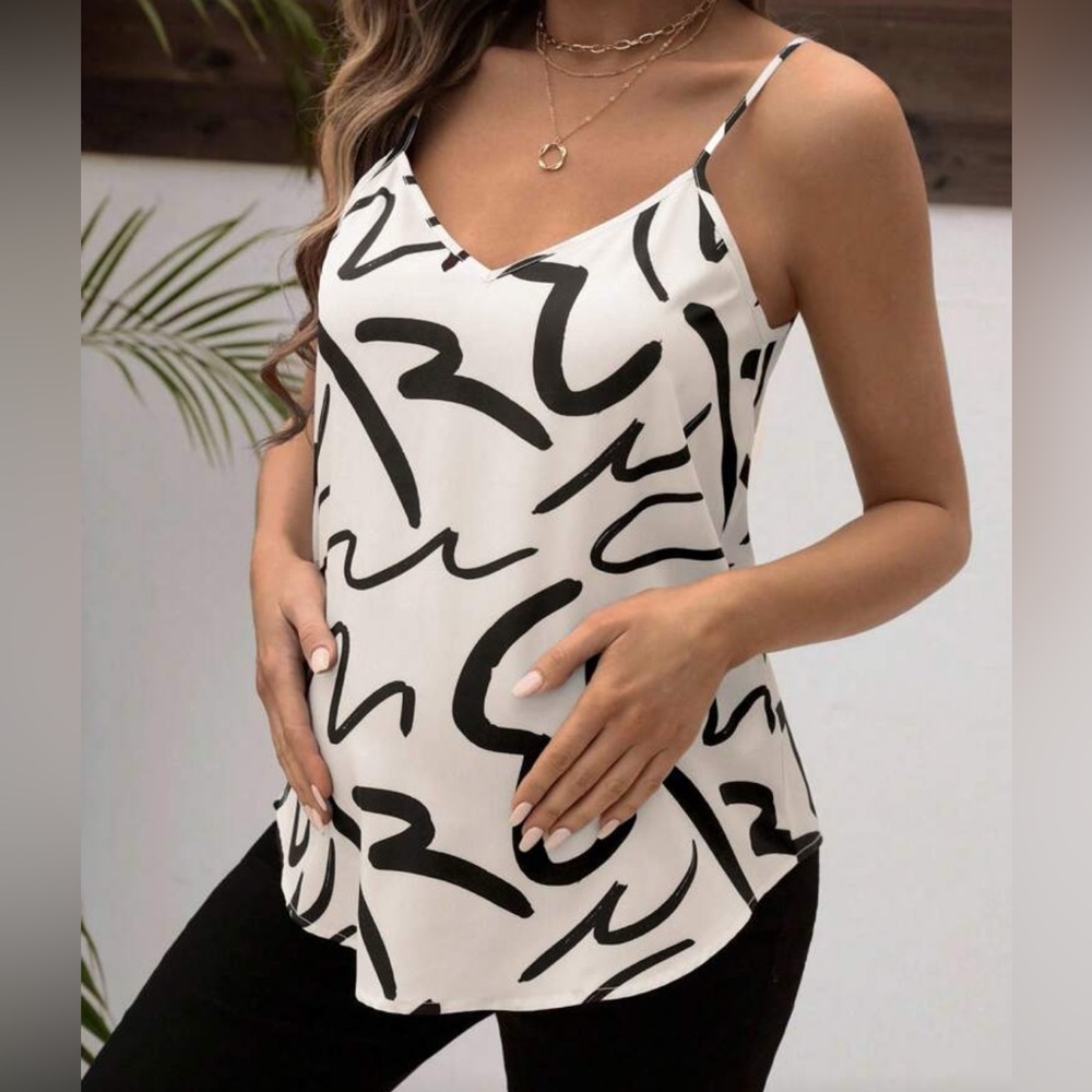 Black and White Women's Maternity Top